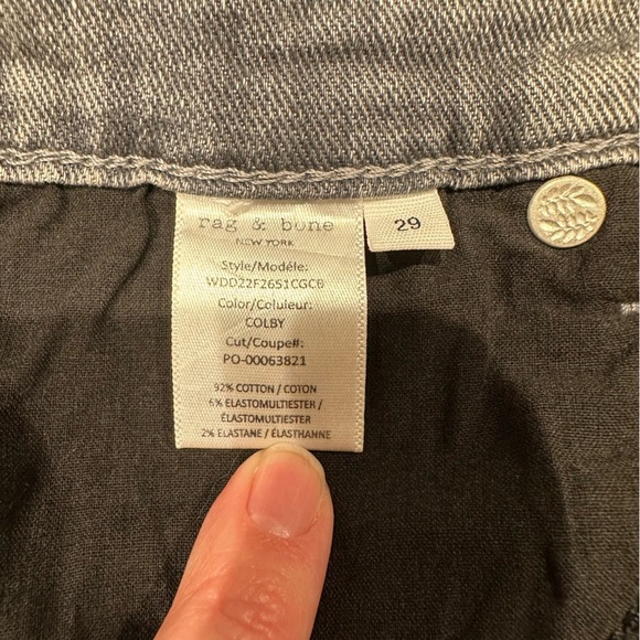 NWT Rag & Bone Cate midrise skinny ankle jeans in gray (Colby) size 29 - Picture 9 of 10